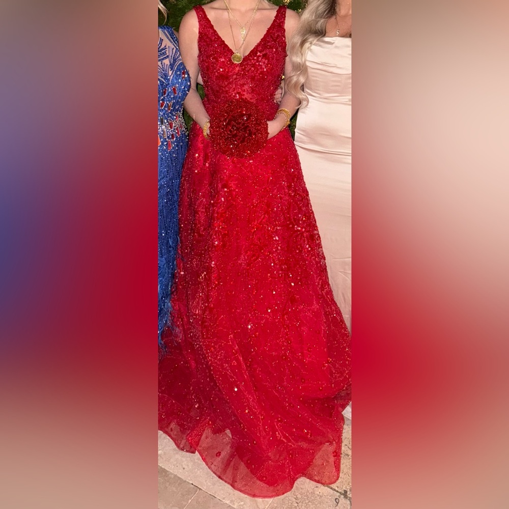 Elegant Red Evening Gown